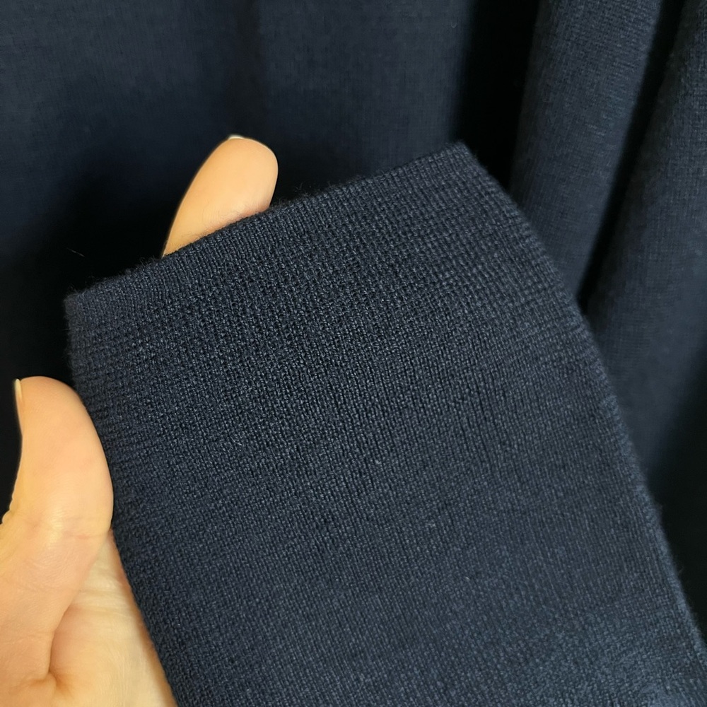 J. Crew Halle Crewneck 100% Merino Wool Sweater Navy Blue Size XL - Picture 7 of 8